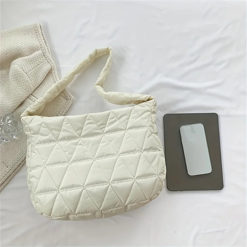 Quilted Puffer Shoulder Bag – Lightweight Crossbody Tote
