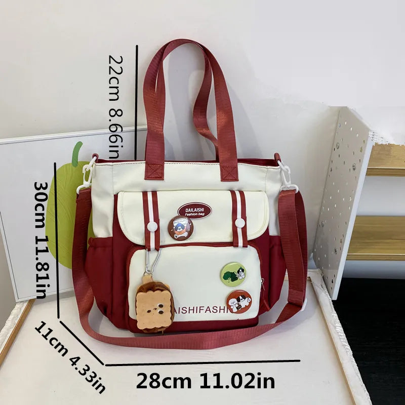 Oxford Shoulder Bag Cute Tote Bag Cartoon Handbag Purse