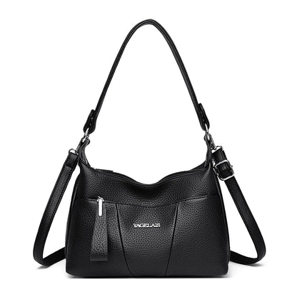 2-Layer PU Leather Crossbody Shoulder Bag for Women