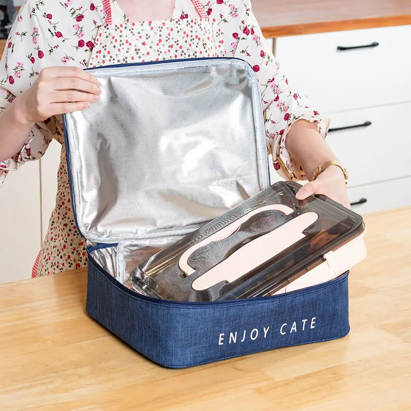 Cartoon Cute Lunch Box Bag Aluminum Foil Thickened Hand Carry Bento Student Canvas Insulated Rice