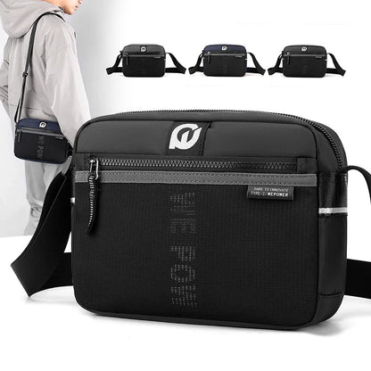 Men S Shoulder Bag Casual Nylon Waterproof Crossbody Horizontal Style - Waterproof