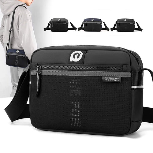 Men S Shoulder Bag Casual Nylon Waterproof Crossbody Horizontal Style - Waterproof