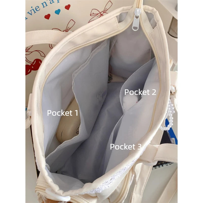 Y2k Cute Japanese Ita Shoulder Bag Lolita Girls Transparent Tote Large Capacity Crossbody Casual Diy