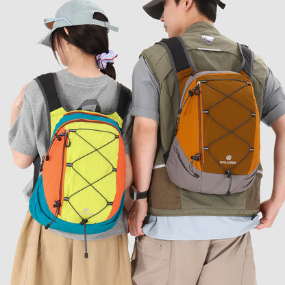 Light Nylon Spliced Color-Blocking Backpack Hiking