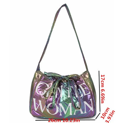 Stylish Dumpling Bag Small Letter Underarm Bag Super Light Shoulder Bag Colorful Upgraded Bubble