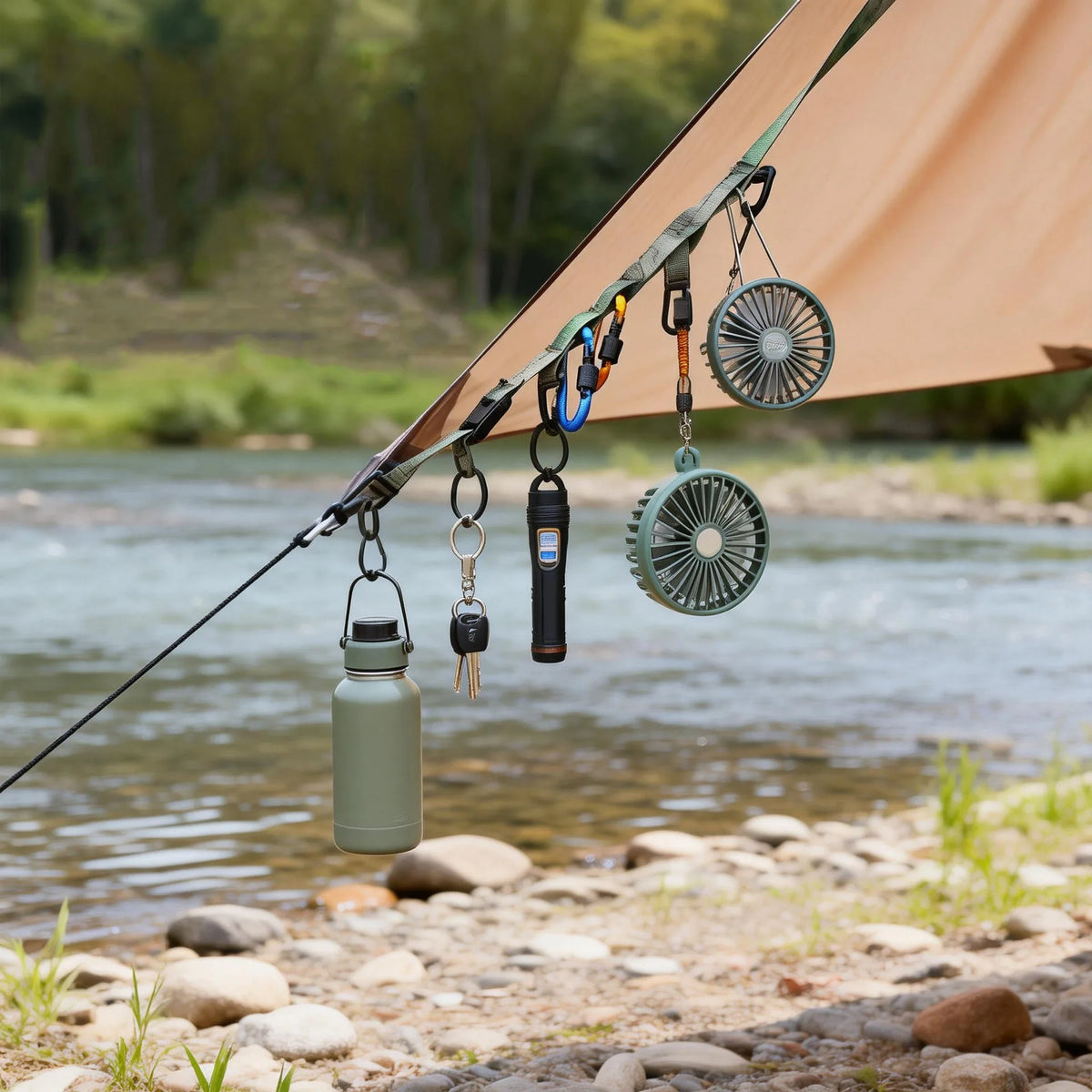 Quick Release Adjustable Crossbody Bag Belt Multifunction Hanging Ring Outdoor Camping Shoulder