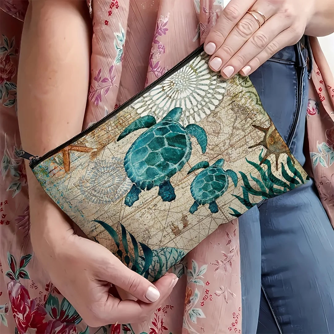 Travel Makeup Bag Printed Polyester Cosmetic Pouch