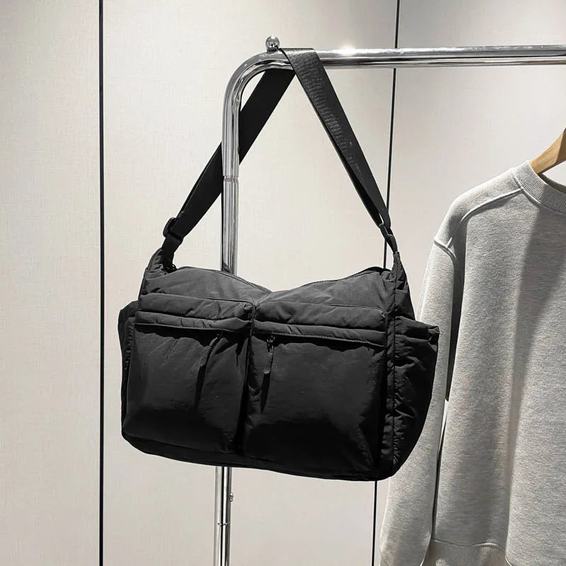 Crossbody Messenger Bag – Large Capacity with Dual Zipper Pockets