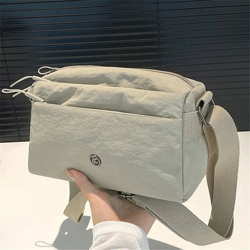 Lightweight Nylon Crossbody Bag – Multi-Pocket Shoulder Bag