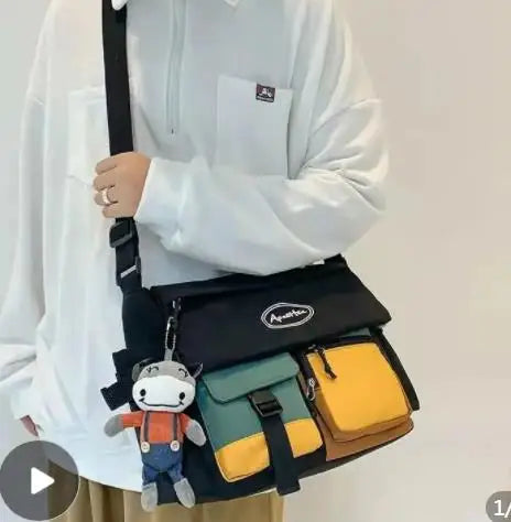 Waterproof Nylon Messenger Bag – Unisex Crossbody Shoulder Bag