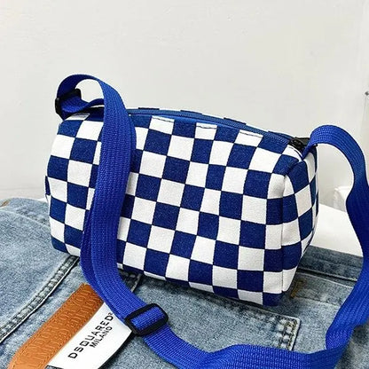 Checkered Crossbody Shoulder Bag – Large Capacity Messenger