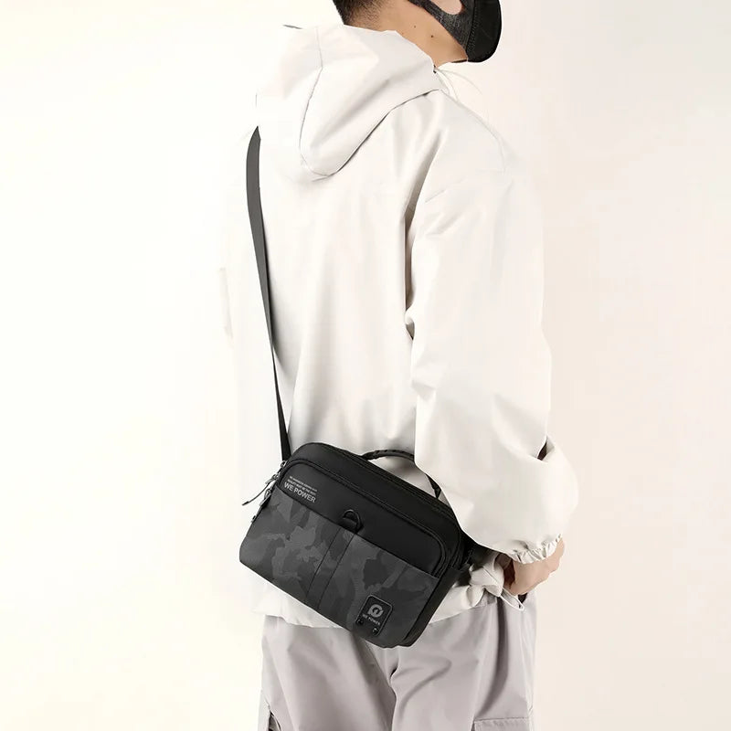 Men S Shoulder Bag Leisure Multi-Function Waist Nylon Business Handbag Large Capacity Crossbody