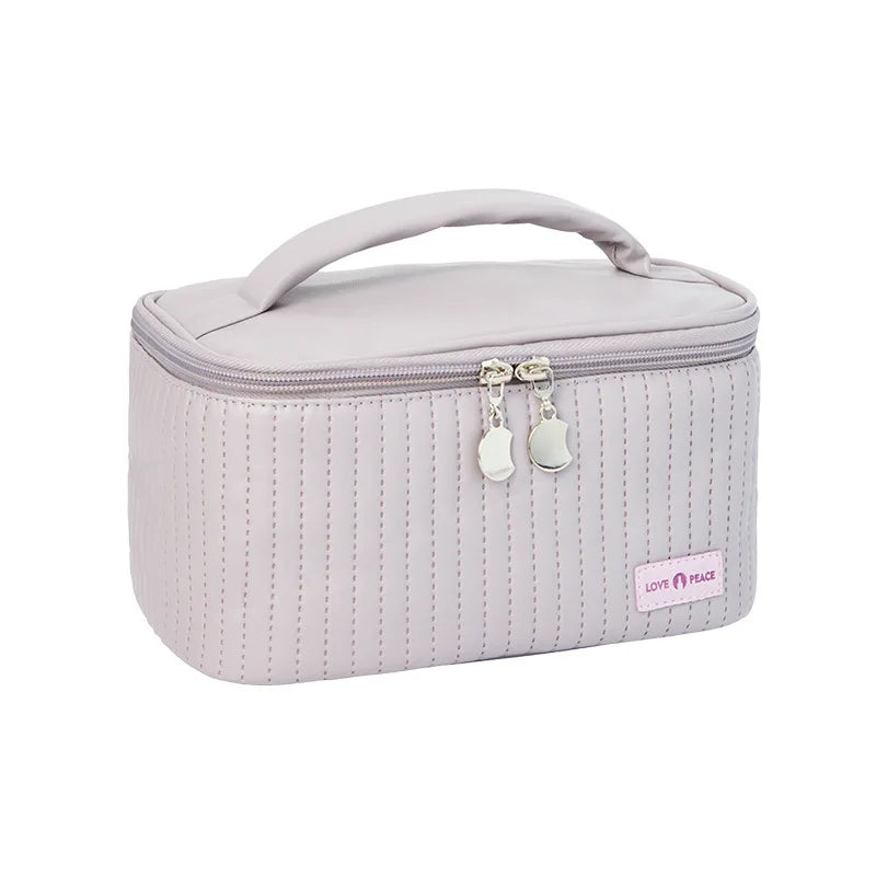 Cake Makeup Bag Pu Leather Large-Capacity Waterproof Storage Hand-Held Cosmetics Organization