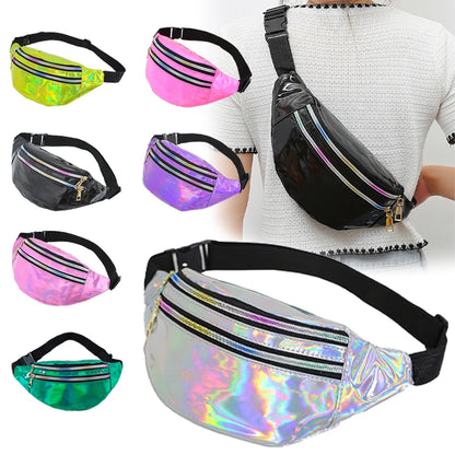 Trendy Personality Women S Waist Bag Laser Cool Lightweight Sport Leisure Female Belt Packs Outings