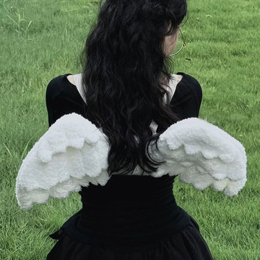 Angel Wings Backpack – Fluffy Plush Lolita Bag for Girls & Cosplay