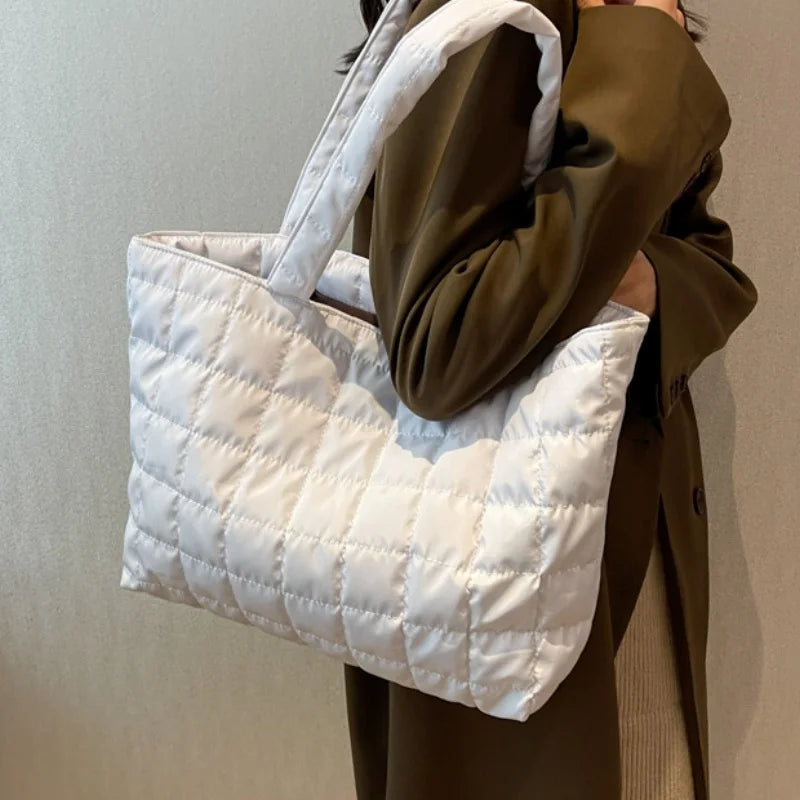 Quilted Puffy Tote Bag – Large Capacity Women's Shoulder Bag