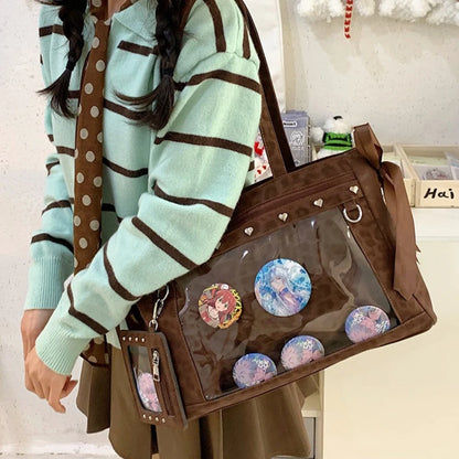 Bow Rivet Bolsos Mujer Underarm Transparent Ita Bag Shoulder Bags Woman Square Sac Femme Teenage