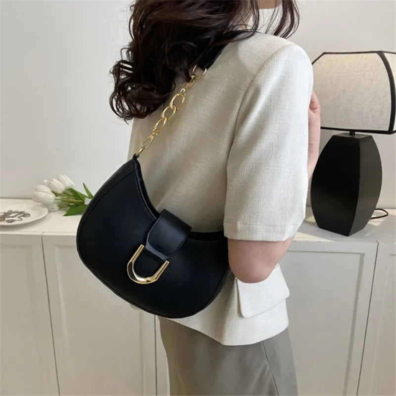 PU Leather Shoulder Bag for Women – Stylish Underarm Purse