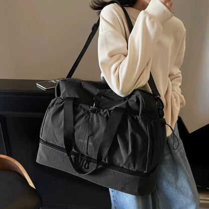 Large Travel Bag - Spacious Lightweight Durable Adjustable Strap Pockets Perfect Travel Commute