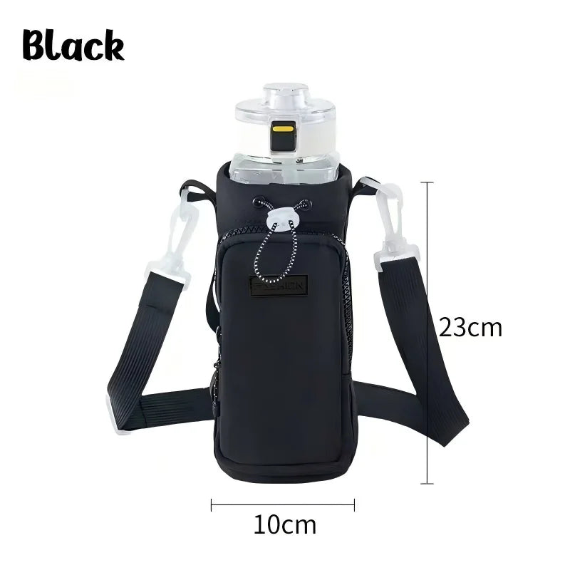 Unisex Water Bottle Holder Strap Insulation Water Bottle Carrier Bag Phone Pocket Water Bottle Sling