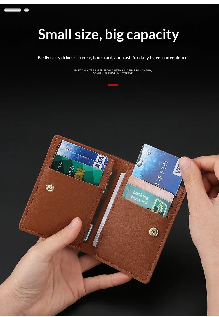 Homefish Solid Color Pu Leather Small Wallet Short Simple Women S Purse Buttons Ultra Thin Credit