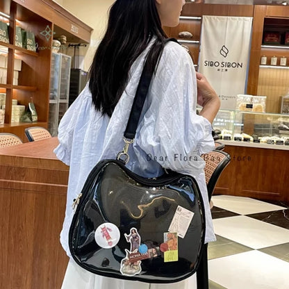 Cat-Shaped Ita Bag – Transparent Crossbody Shoulder Bag
