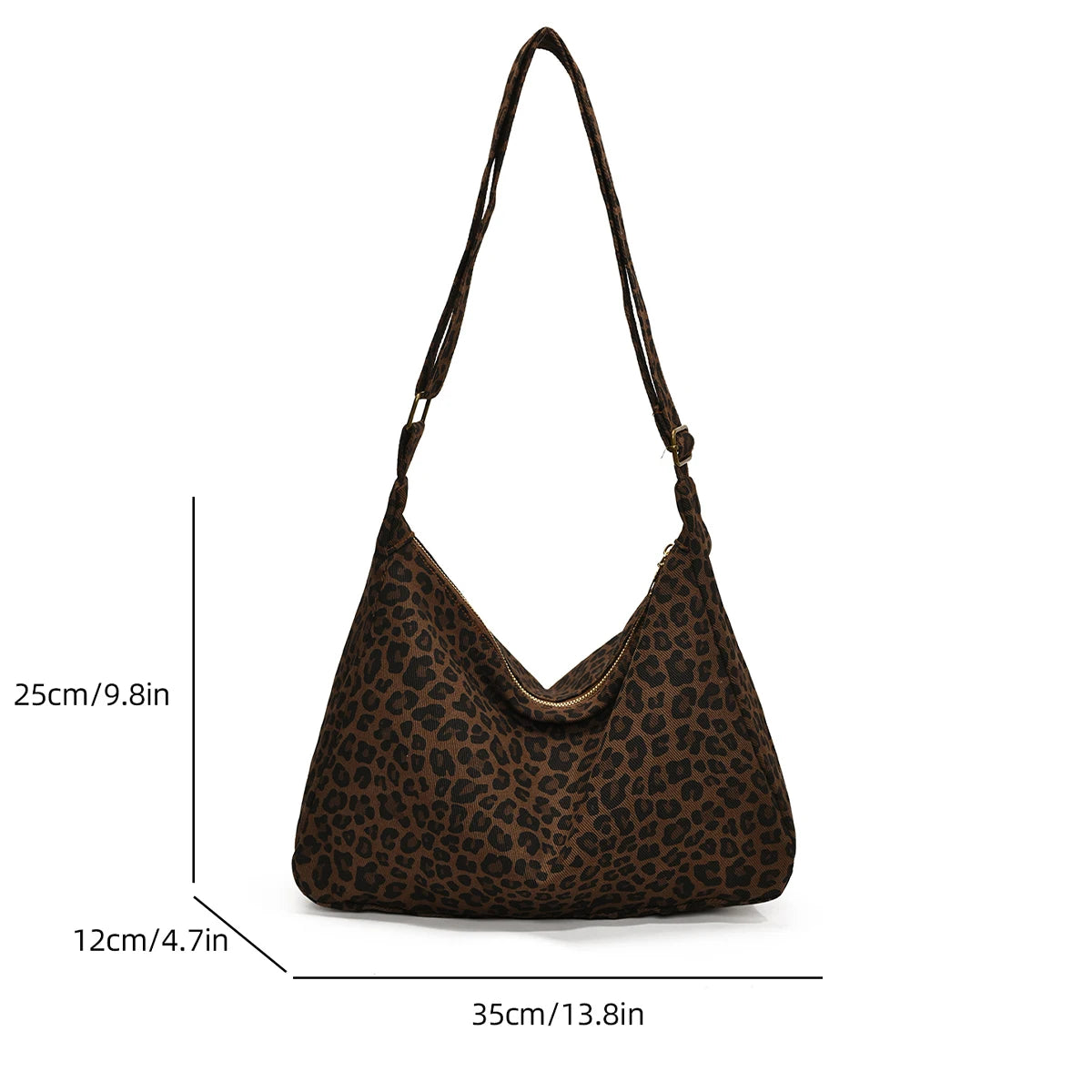 Trendy Casual Soft Textile Women S Shoulder Bag Large Capacity Leopard Print Female Retro Crossbody