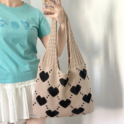 Summer Beach Tote Shoulder Bag Straw Weav Handbag Large Capacity Vacation Weaving Hollow Bags Women