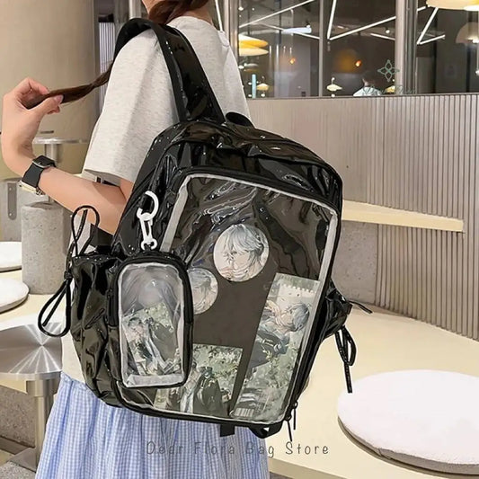 Y2K Ita Backpack Large Capacity Transparent DIY Display Rucksack