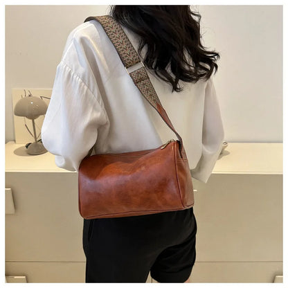 Homefish Vintage Leather Boston Women Small Handbag Purse Designer Crossbody Bag Female Casual