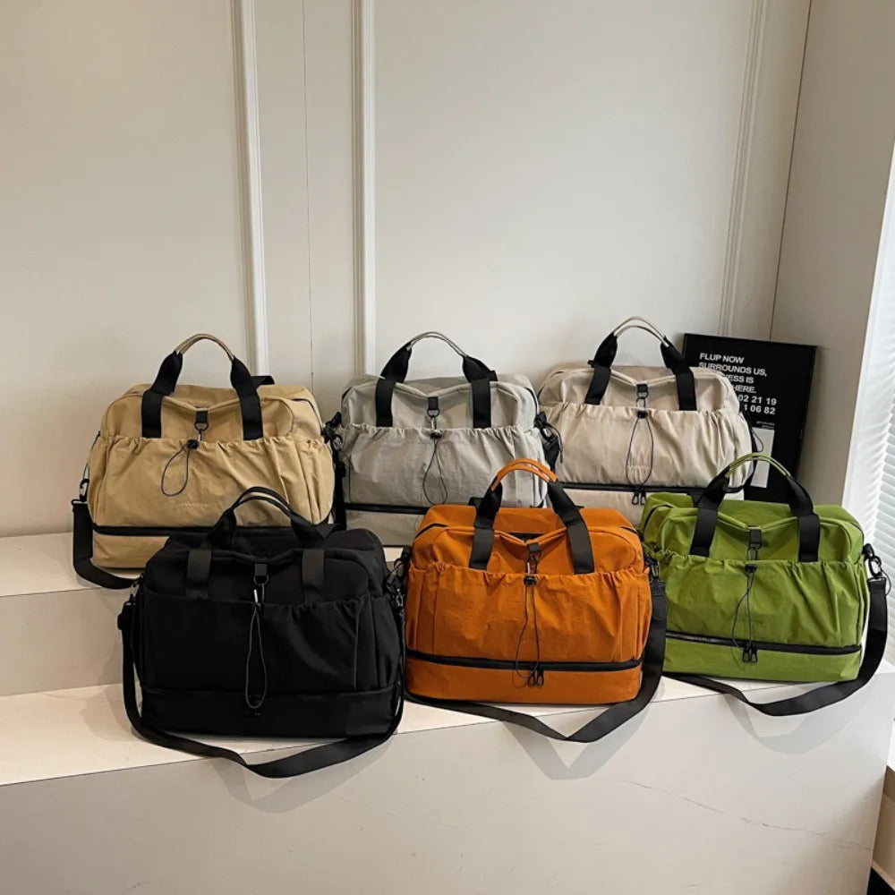 Large Travel Bag - Spacious Lightweight Durable Adjustable Strap Pockets Perfect Travel Commute