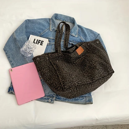 Leopard Print Tote Bag – Lightweight Women's Shoulder Bag