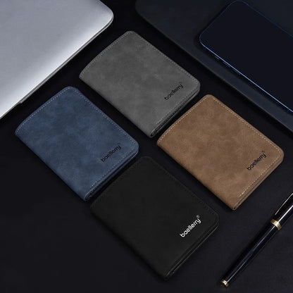 Minimalist Men's Leather Bifold Wallet with Card Slots