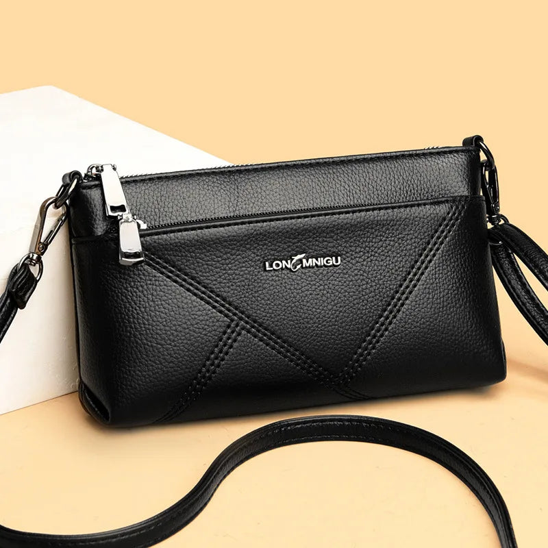 Horizontal Square-Shaped Crossbody Bag Simple Ladies Clutch Multi-Functional Commuting