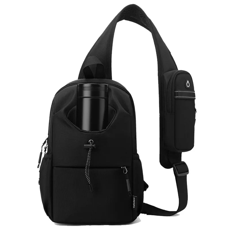 Nylon Water Cup Bag Men S Backpack Water-Repellent Single-Shoulder Chest Bag Large-Capacity