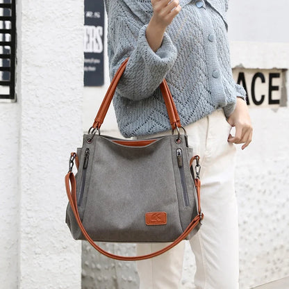 Large Canvas Crossbody Bag for Women