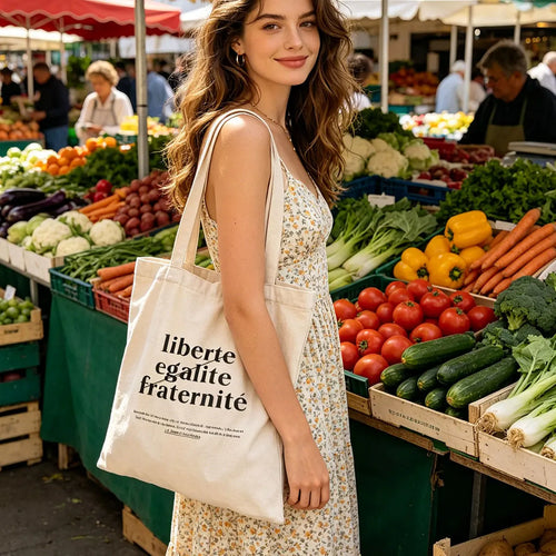 Casual Fashionable Letter Printed Canvas Handbag Large Capacity Single Shoulder Shopping Bag