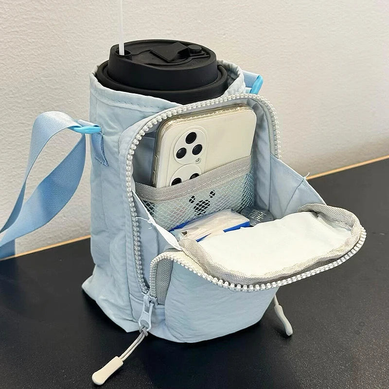 Crossbody Sling Bag with Water Bottle Holder & Phone Pocket