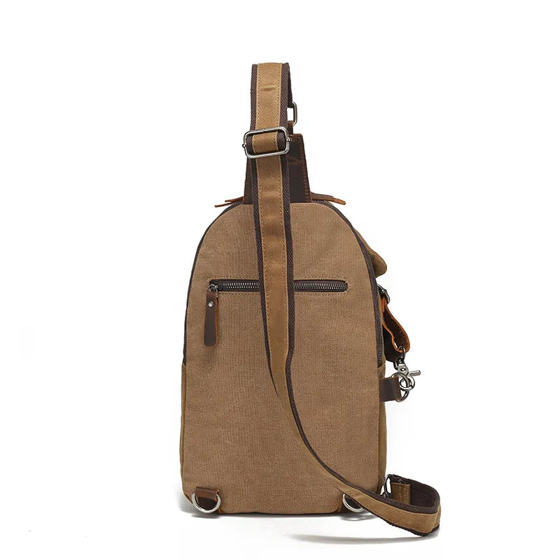 Waxy Canvas Chest Bag Reduce Load Waterproof Mobile Phone Storage Large Capacity Men S Travel