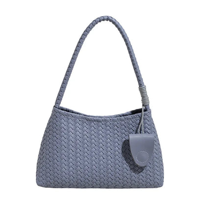 Woven Leather Shoulder Bag – Retro Braided Handle Tote