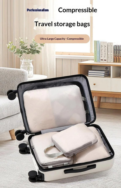 Homefish 4 Pcs Compressible Travel Organizer Bag Vertical Waterproof Multi-Functional Business