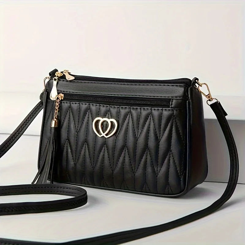 Quilted Crossbody Bag – Women's Vintage Leather Shoulder Bag