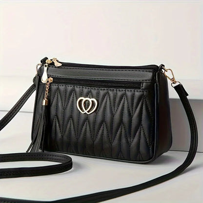 Quilted Crossbody Bag – Women's Vintage Leather Shoulder Bag