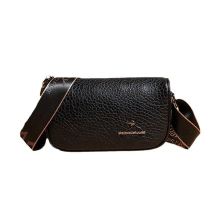 Litchi Pattern Leather Simple Stylish Oval Cross Bodys Bags Woman Large Capacity Single Shoulder Bag