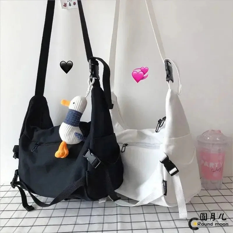 Harajuku Canvas Shoulder Bag – Unisex Crossbody Messenger Bag