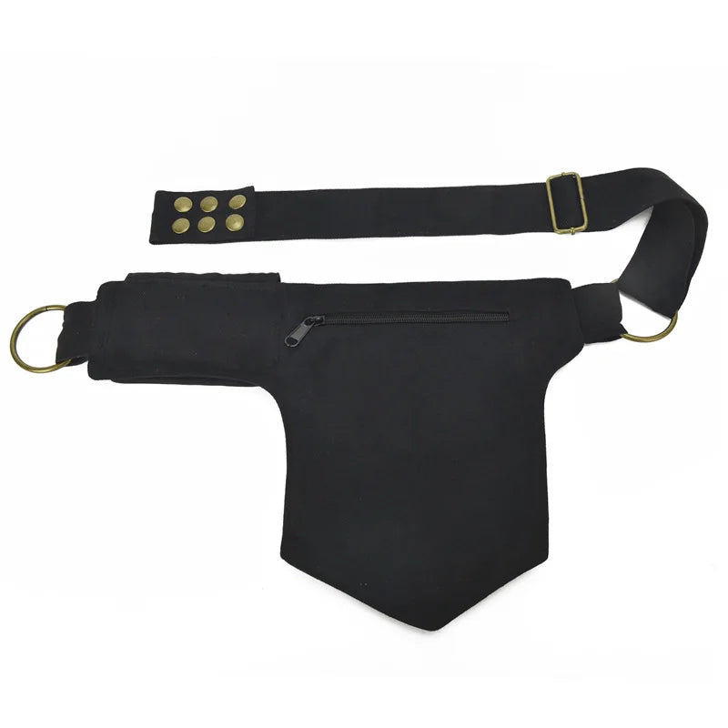 Men S Women Waist Bags Retro Rivets Mobile Phone Storage