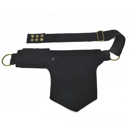 Men S Women Waist Bags Retro Rivets Mobile Phone Storage