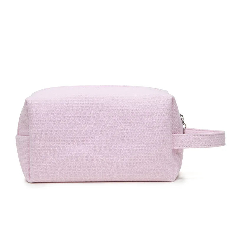 Ladies Cosmetic Bags Solid Color Japanese Harajuku Cotton Soft Makeup Travel Portable Compact Large