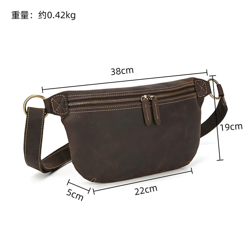 Retro Head Layer Cofskin Men Shoulder Casual Crossbody Bag Mobile Phone Collection Leather Vertical