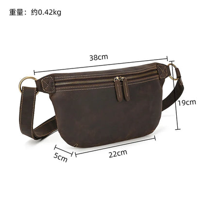 Retro Head Layer Cofskin Men Shoulder Casual Crossbody Bag Mobile Phone Collection Leather Vertical